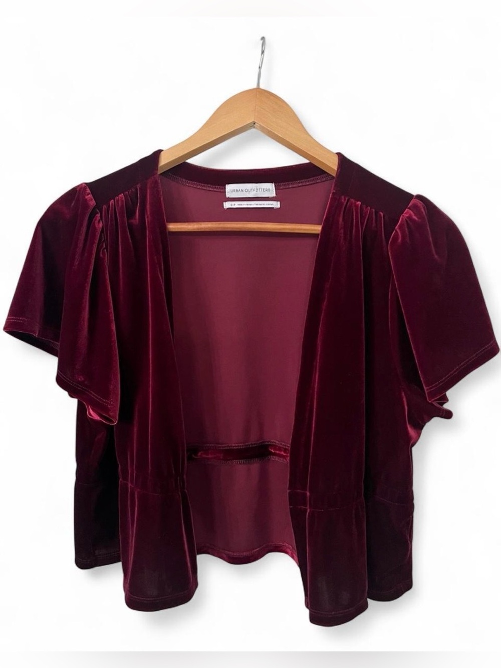 Urban Outfitters Wine Velvet Top, Small